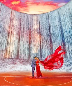 Couple In Houston Waterwall Diamond Painting