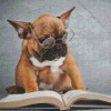 Dog Animal Reading A Book Diamond Painting