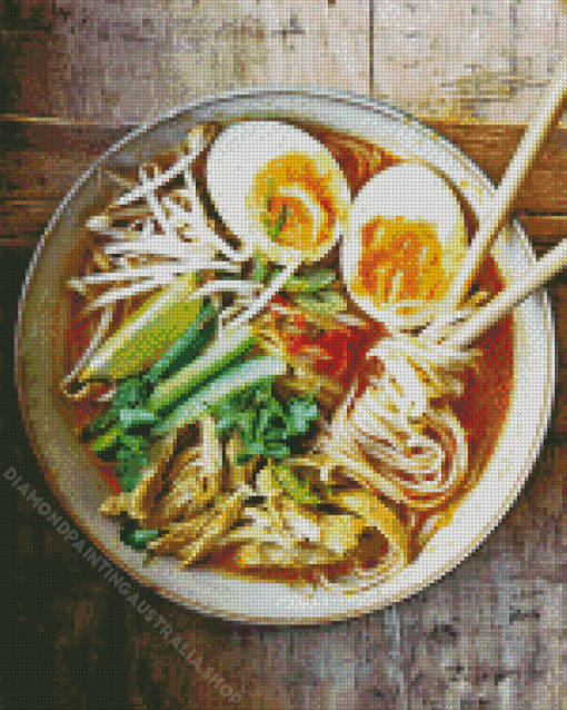 Easy Laksa With Shredded Chicken Diamond Painting