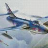 Flying Hawker Hunter Diamond Painting