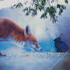 Fox And Black Rabbit Diamond Painting