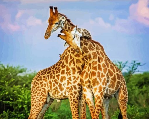 Giraffe Hug Diamond Painting