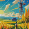 Girl Walking In A Corn Field Diamond Painting