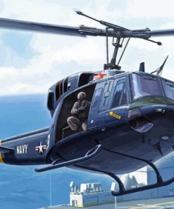 Grey Huey Helicopters Diamond Painting