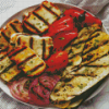 Grilled Halloumi And Vegetables Diamond Painting