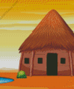 Hut In Desert Diamond Painting