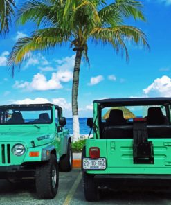 Light Green Jeep Diamond Painting