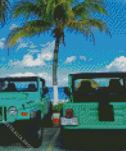 Light Green Jeep Diamond Painting