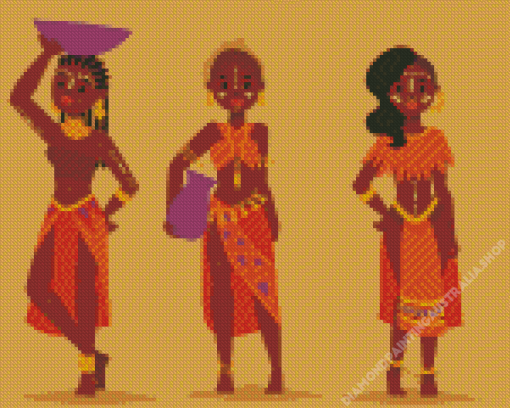 Maasai In Traditional Clothing Diamond Painting