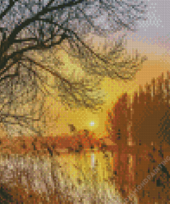 Misty Sunrise On The River Diamond Painting