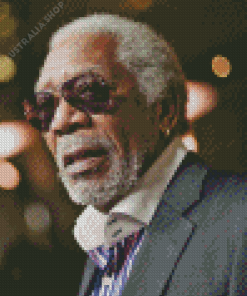 Morgan Freeman With Glasses Diamond Painting