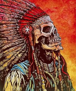 Native American Skull Diamond Painting