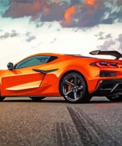 Orange Chevy Corvette Stingray Diamond Painting