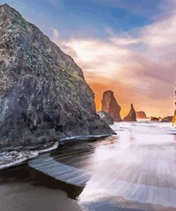 Oregon Bandon Beach Rocks Diamond Painting