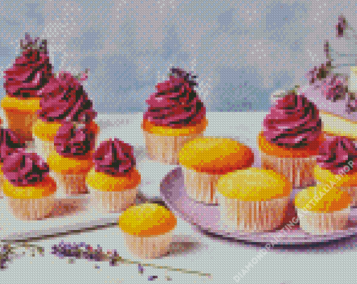 Purple Cupcakes Diamond Painting