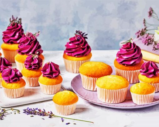 Purple Cupcakes Diamond Painting