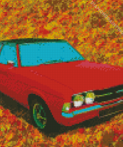 Red Ford Cortina Art Diamond Painting