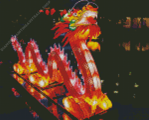 Red Dragon Lantern Diamond Painting