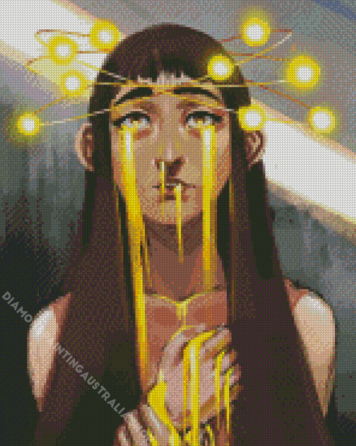 Sad Girl With Tears Of Gold Diamond Painting