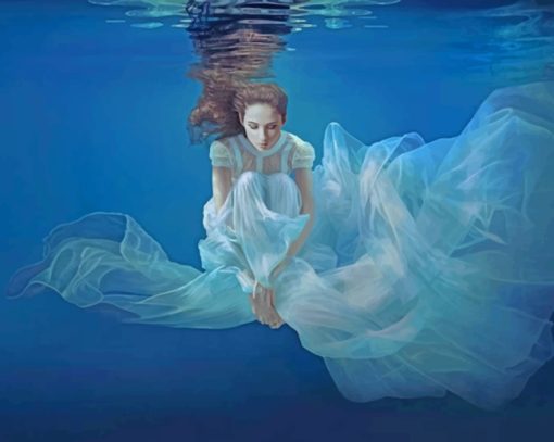 Sad Women Underwater Diamond Painting