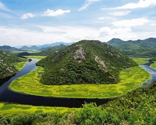 Skadar Lake Landscape Diamond Painting