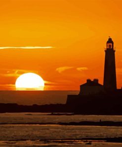 St Marys Lighthouse Silhouette Diamond Painting