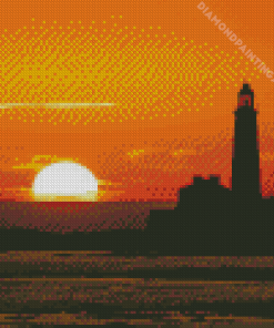 St Marys Lighthouse Silhouette Diamond Painting