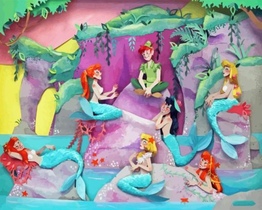 The Mermaids With Peter Pan Diamond Painting