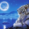 Tigers With Moon Diamond Painting