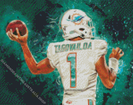 Tua Tagovailoa Miami Dolphins Diamond Painting