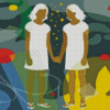 Two Girls Holding Hands Art Diamond Painting