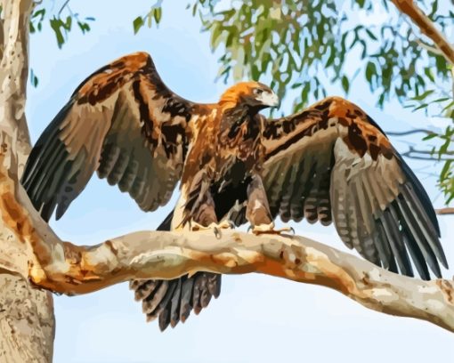 Wedge Tailed Eagle On Tree Diamond Painting