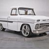 White 1966 Chevy Pickup Car Diamond Painting