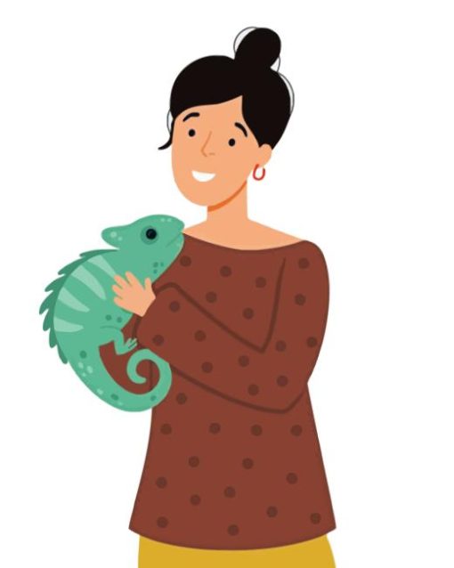 Woman And Iguana Diamond Painting