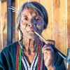 Woman Smoking Pipe Diamond Painting