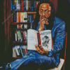 Afro Man Reading Book Diamond Painting