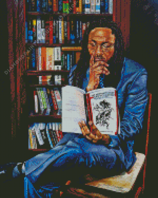 Afro Man Reading Book Diamond Painting