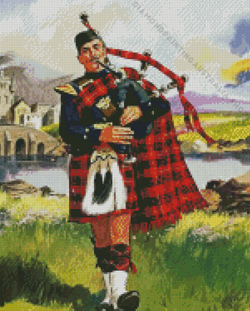 Bagpipe Man Diamond Painting