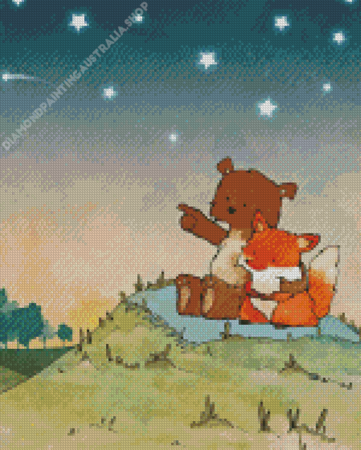 Bear And Fox Diamond Painting