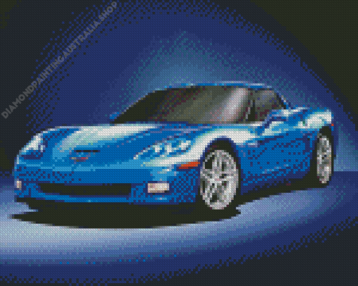 Blue 2005 Corvette Car Diamond Painting