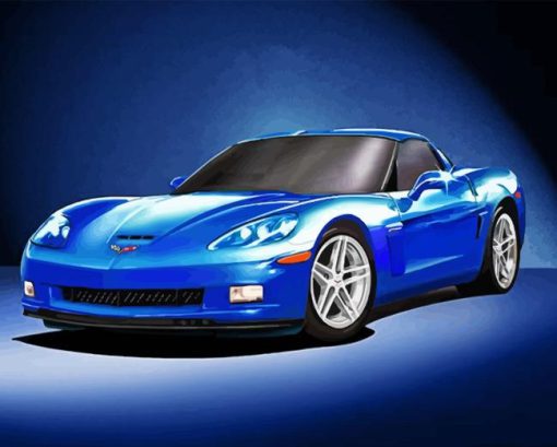 Blue 2005 Corvette Car Diamond Painting