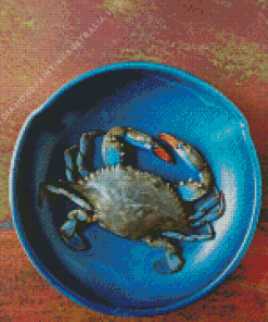 Blue Crab In Plate Diamond Painting