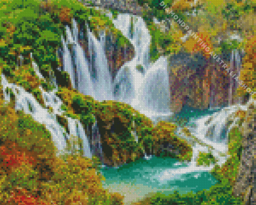 Croatia Waterfall Diamond Painting