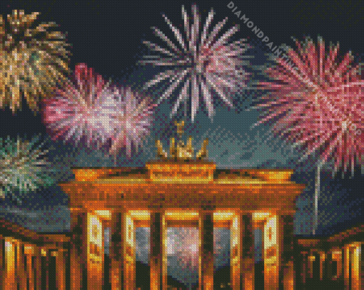 Fireworks Brandenburg Gate Diamond Painting