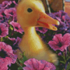 Little Duck And Flowers Diamond Painting