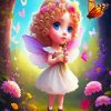 Little Fairy And Butterfly Diamond Painting