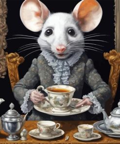 Mouse Having Tea Diamond Painting