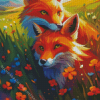 Red Fox Couple Diamond Painting