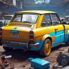 Renault 8 In Garage Diamond Painting