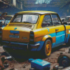 Renault 8 In Garage Diamond Painting